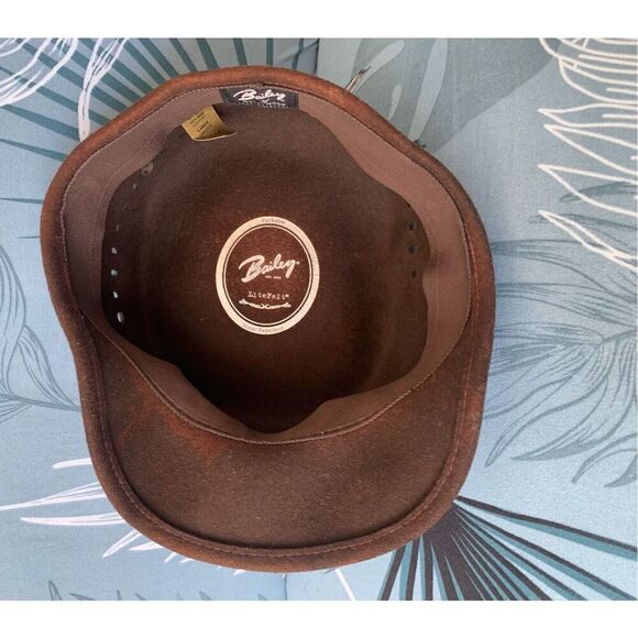 Bailey Hollywood LITEFELT Wool BROWN water repellant Hat Cap men’s L - Picture 6 of 7
